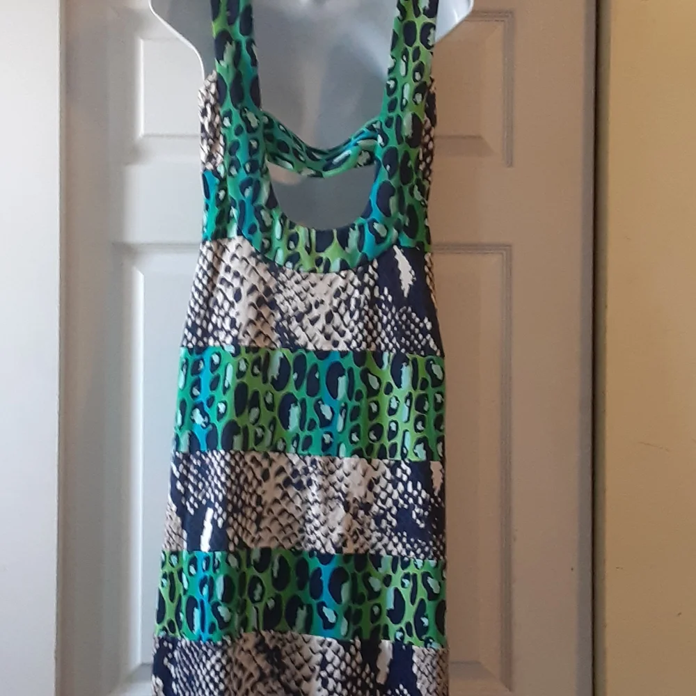 Diane Von Furstenberg Augustine Silk Open Back Midi Dress Animal Print Size 8 - Picture 6 of 13
